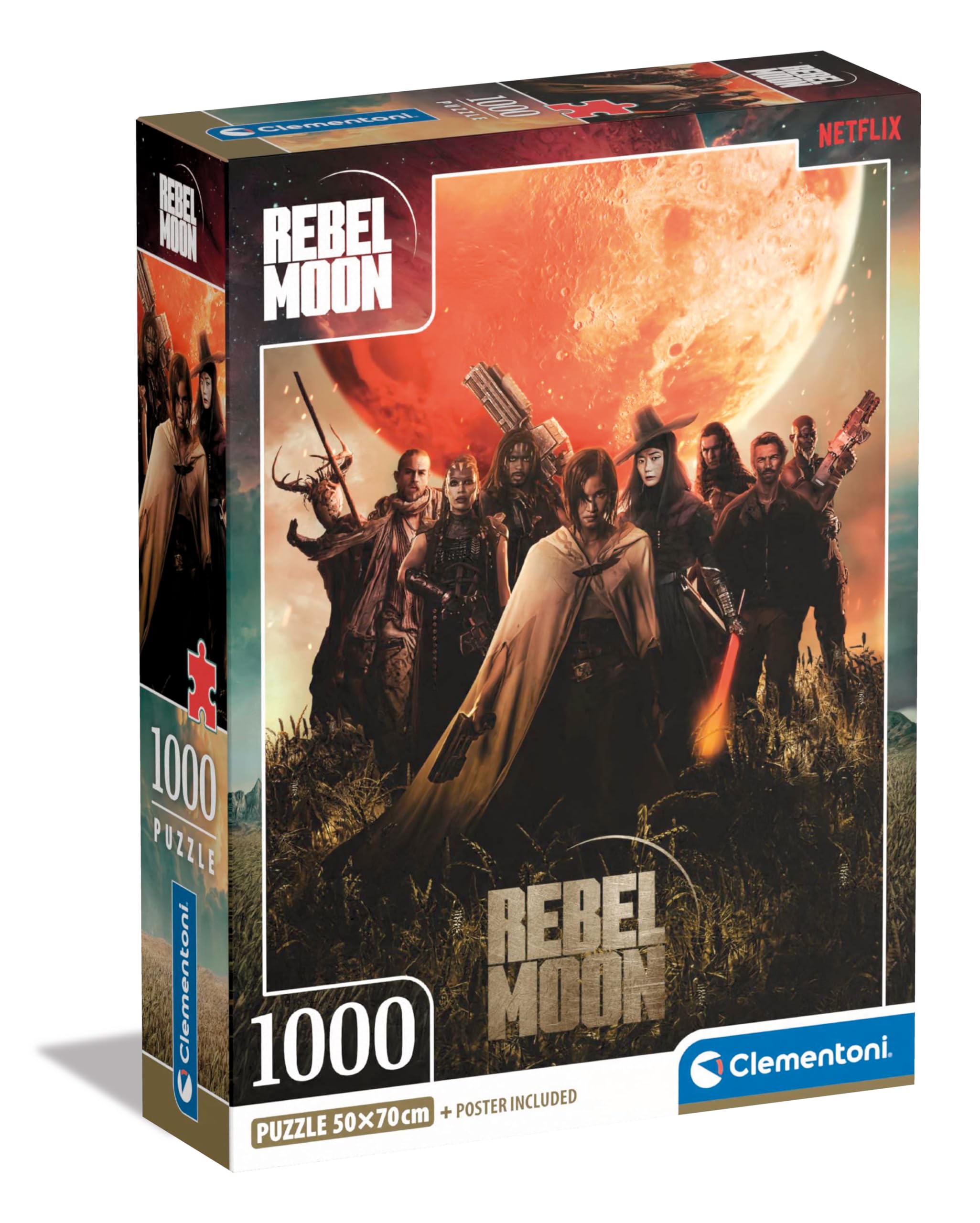 Clementoni Jigsaw Puzzle Rebel Moon 1000 Pieces, Puzzle For Adults 14-99 Years, Poster Included, Gift For Men/Women, Film