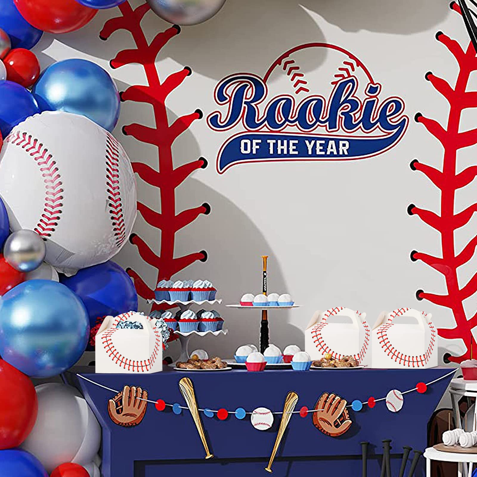 CCINEE Baseball-Party-Leckerli-Boxen – 16 Stück, 16x16x9,5 Cm, Aus Lebensmittelechtem Karton (mit Griff)