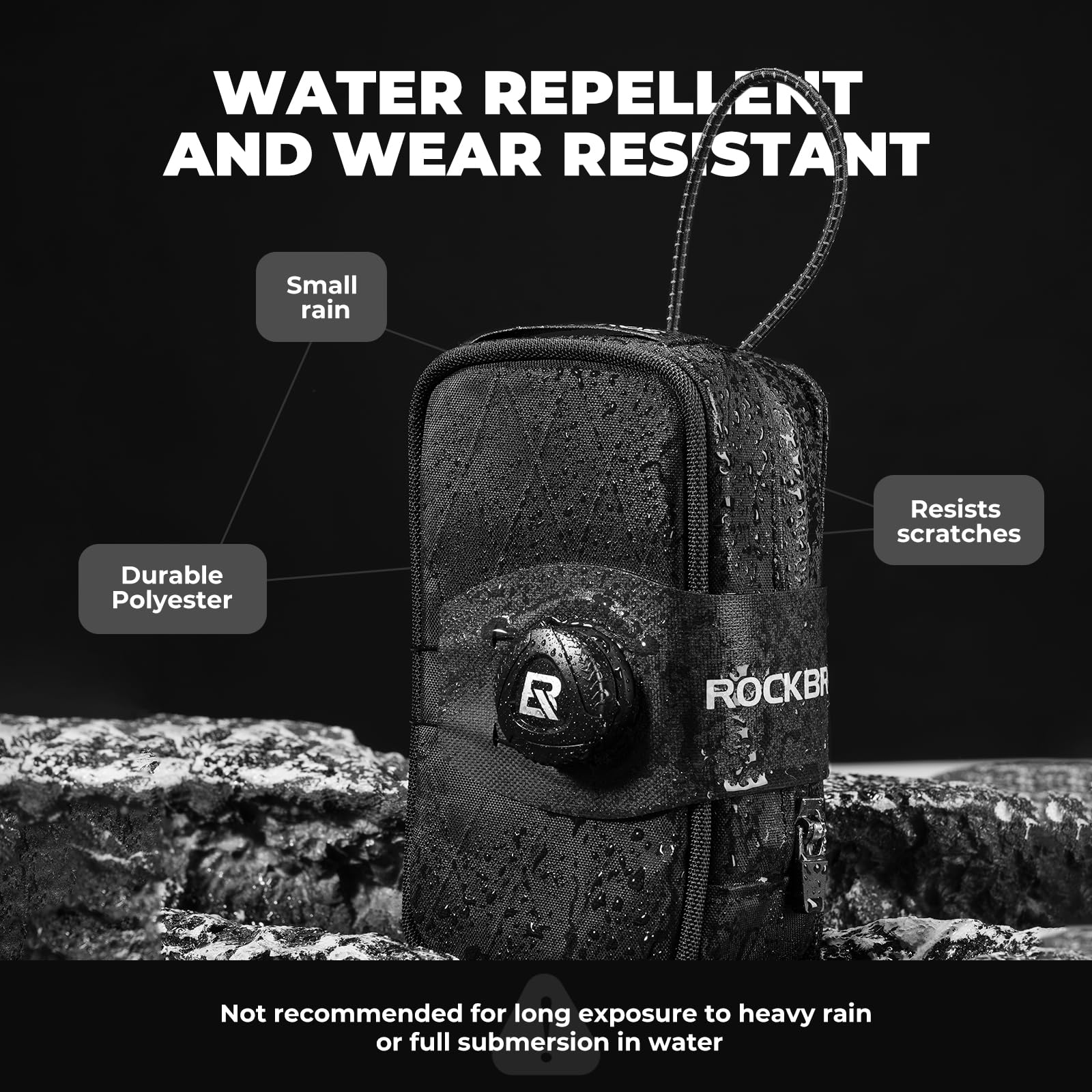 ROCKBROS Bolsa Sillín para Bicicleta Carretera Montaña, Bolsa Trasera 0.8L Resistente al Agua con Portabidones, Alforjas para Sillín Ligero para Bici