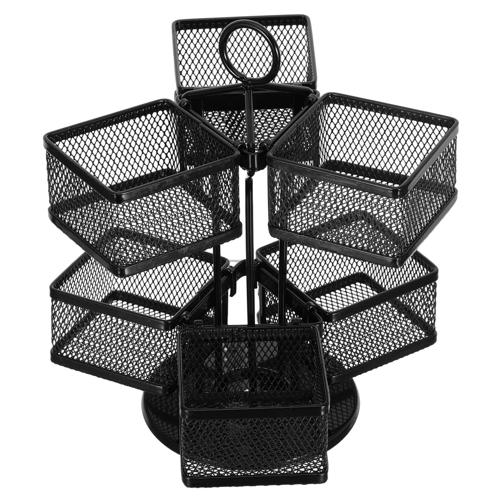 Organizador Giratorio de Hierro Soporte Vertical 6 Compartimentos Extraíbles para Maximizar Almacenamiento de Bolsitas de Té en Cocina y Oficina