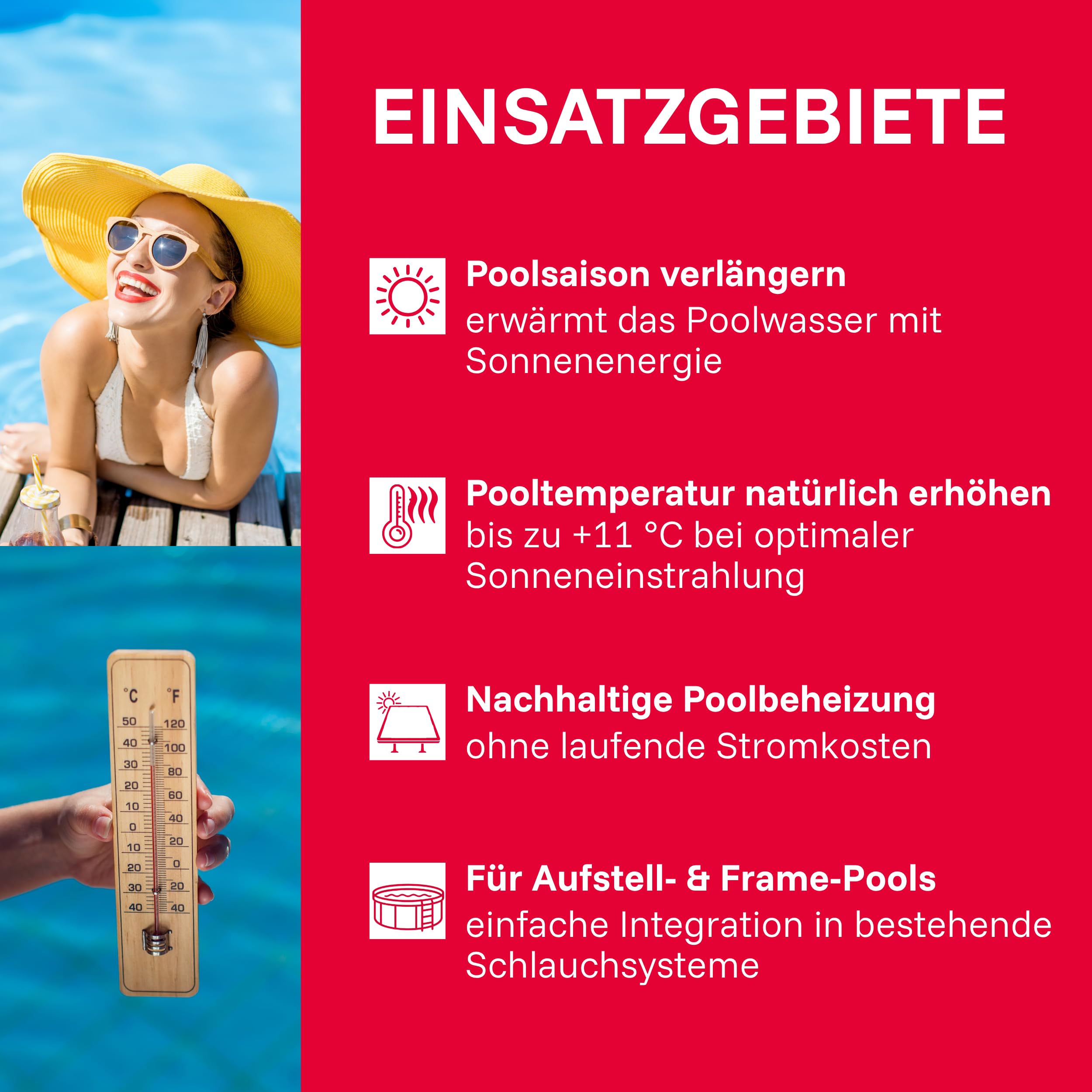 T.I.P. Solarheizung Pool SPH 10000 S - Sonnenkollektor Schwimmbad, Poolheizung Solar für Pools bis 20.000 l, Durchfluss 10.000 l/h, einfache Installation