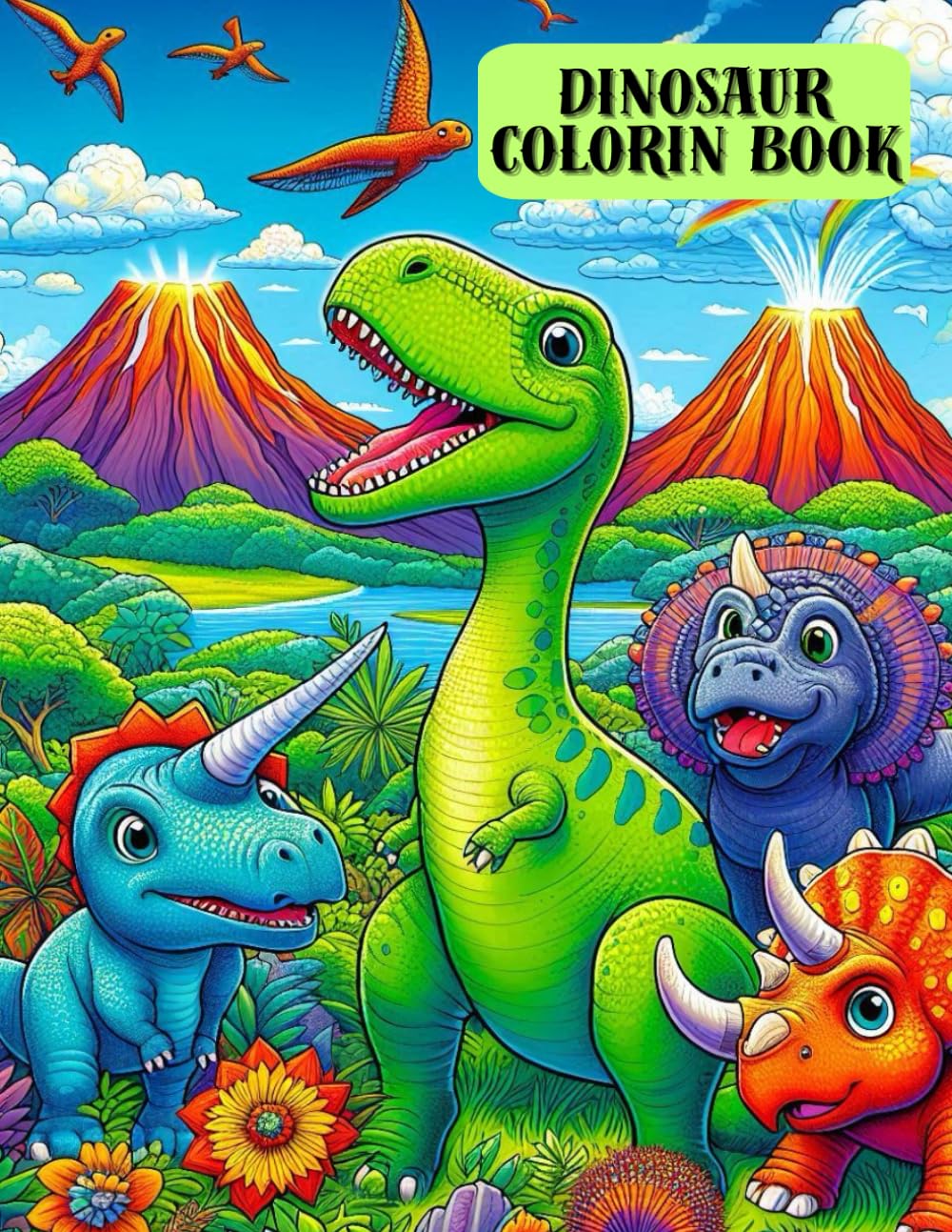 Dinosaur Coloring Book for Kids Ages 3–5: Cute and Easy Coloring Pages for Little Dino Lovers