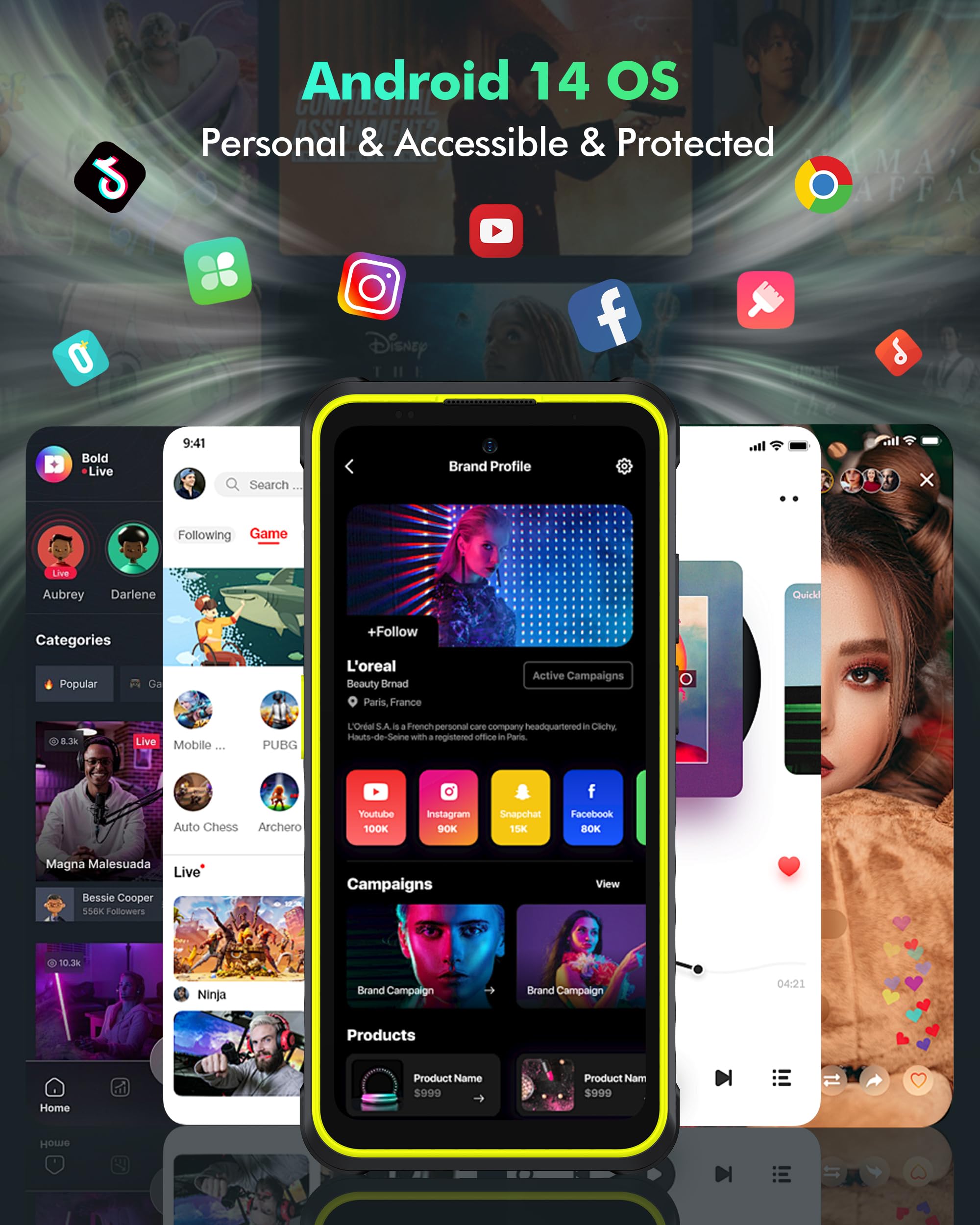 Ulefone Armor X31 Pro Téléphone Portable Incassable 5G, 6050mAh Batterie Smartphone 16Go+256Go/SD-2TB Android 14 Caméra 64MP+25MP, 6,56" 120Hz 3-Slots/Flashlight/Face ID/Fingerprint/GPS/OTG/NFC Noir
