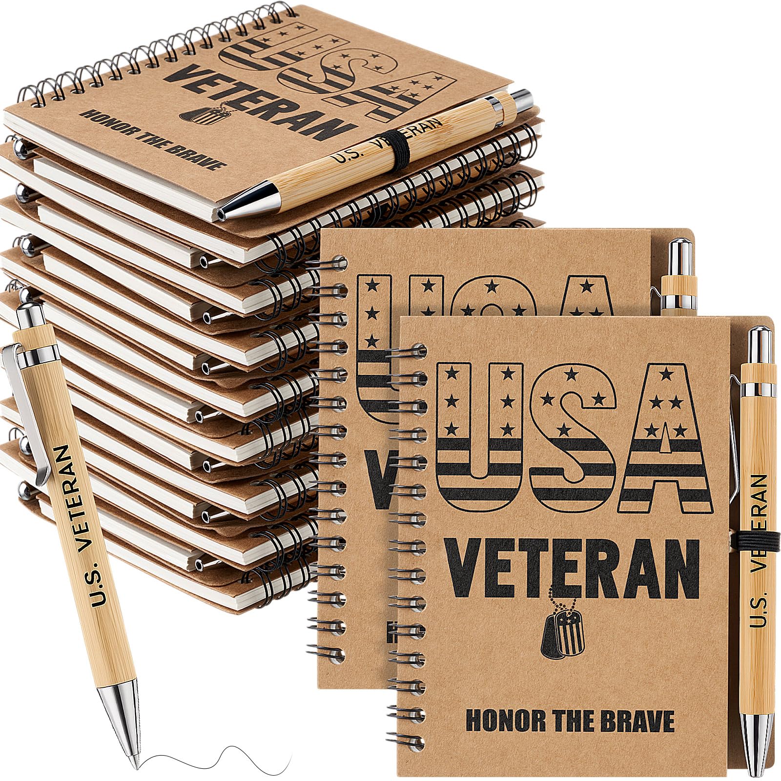 Geyoga Lot de 10 carnets de notes à spirale avec stylos