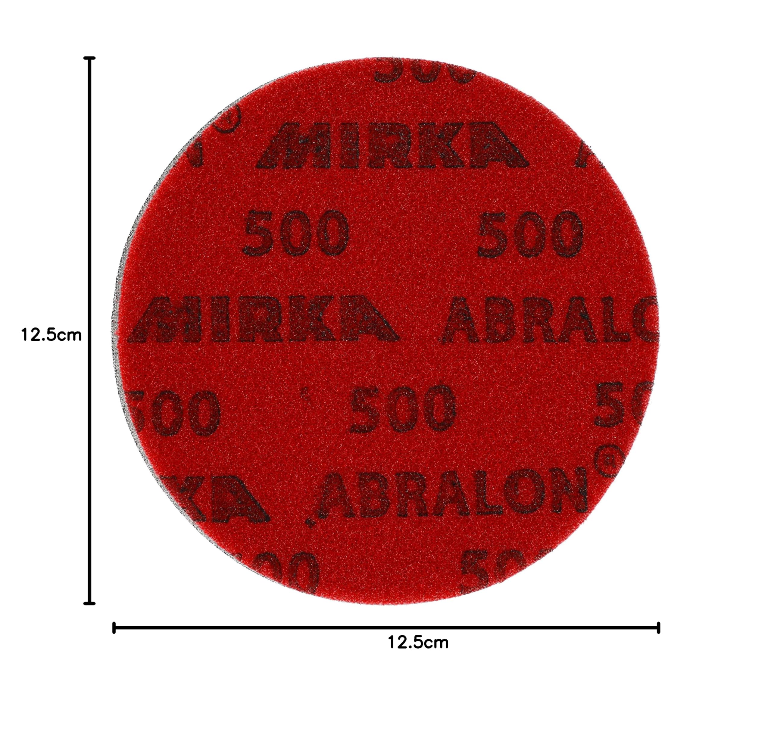 Mirka Abralon ściernica polerska Ø 125mm rzep 500 ziarno, 20/opakowanie, do szlifowania i polerowania lakieru, drewna, tworzyw sztucznych
