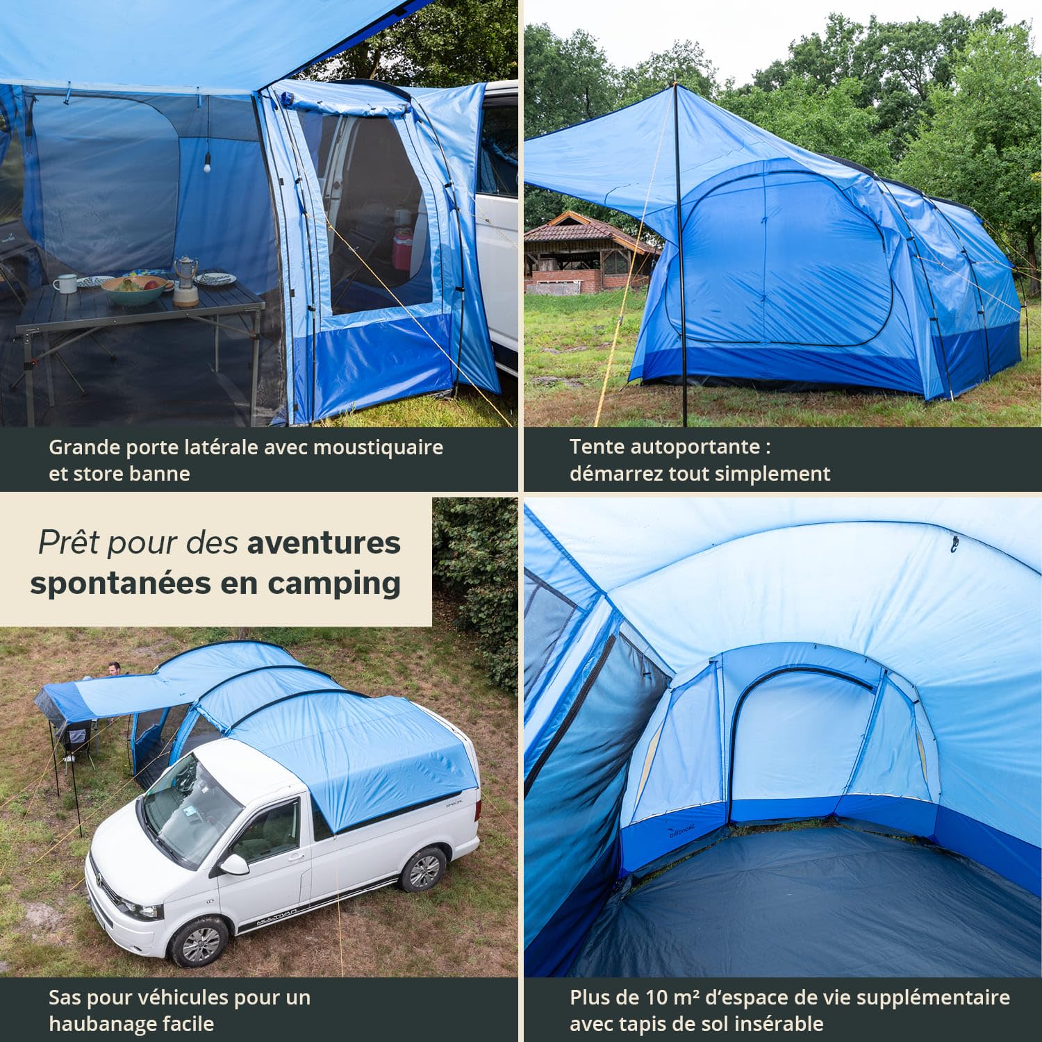 Auvent Gonflable Skandika Aarhus – Air-Rise, 200 Cm Debout, 300x315 Cm, étanche 3000 Mm, Pour Van/camping-car