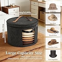 Vista 2 de Cajas de almacenamiento para sombreros para mujeres/hombres, 17 pulgadas de profundidad x 10 pulgadas de alto, caja de almacenamiento para sombreros