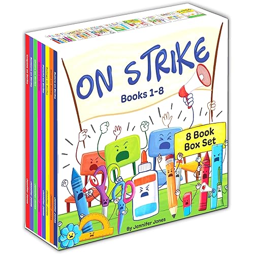 On Strike Box Set, Books 1-8: Pencils on Strike, Swings on Strike, Chairs on Strike, Glues On Strike, Crayons on Strike, Scissors on Strike, Erasers on Strike, Rulers on Strike