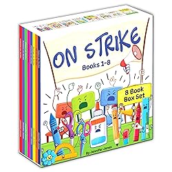 On Strike Box Set, Books 1-8: Pencils on Strike, Swings on Strike, Chairs on Strike, Glues On Strike, Crayons on Strike, Scissors on Strike, Erasers on Strike, Rulers on Strike