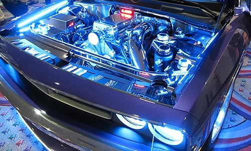 Miniatura 4 de iJDMTOY Kit de iluminación ambiental de 8 piezas de ajuste universal con 48 LED RGB multicolor LED para la bahía del motor o debajo del coche con