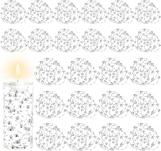 40 Pcs Artificial Floating Beads Pearls String, Silver 8+3mm Faux Pearl Bead Strings for Centerpieces Vases Filler,Garland Decoration, Wedding Crafts Party Home Table Decor