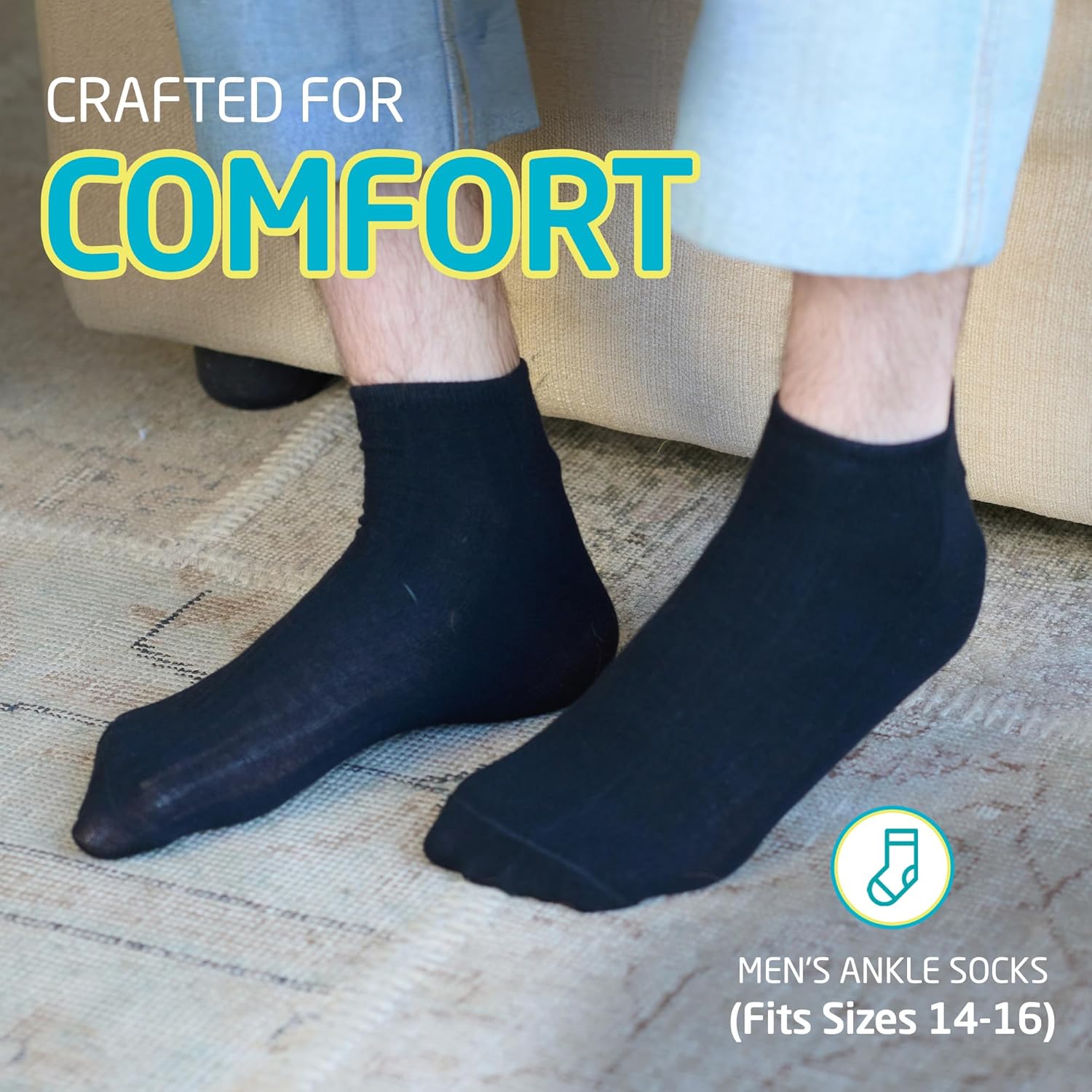 HOT FEET Men Thin Cotton No Show Summer Socks - 5 Pack Low Cut Moisture Wicking Lightweight Socks, Light Ankle Footie - Image 7