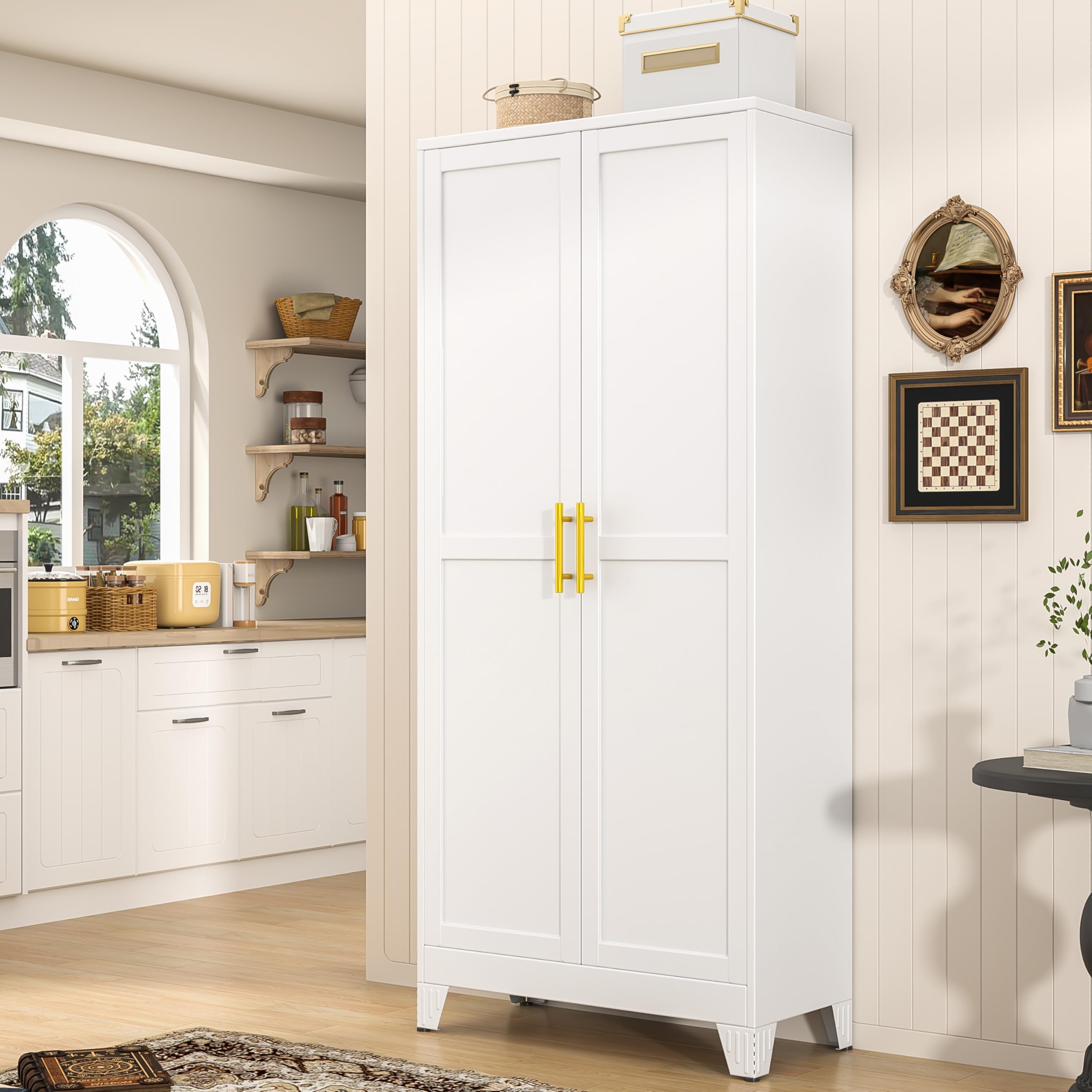 PAOFIN 71 Tall Metal Pantry Storage Cabinet