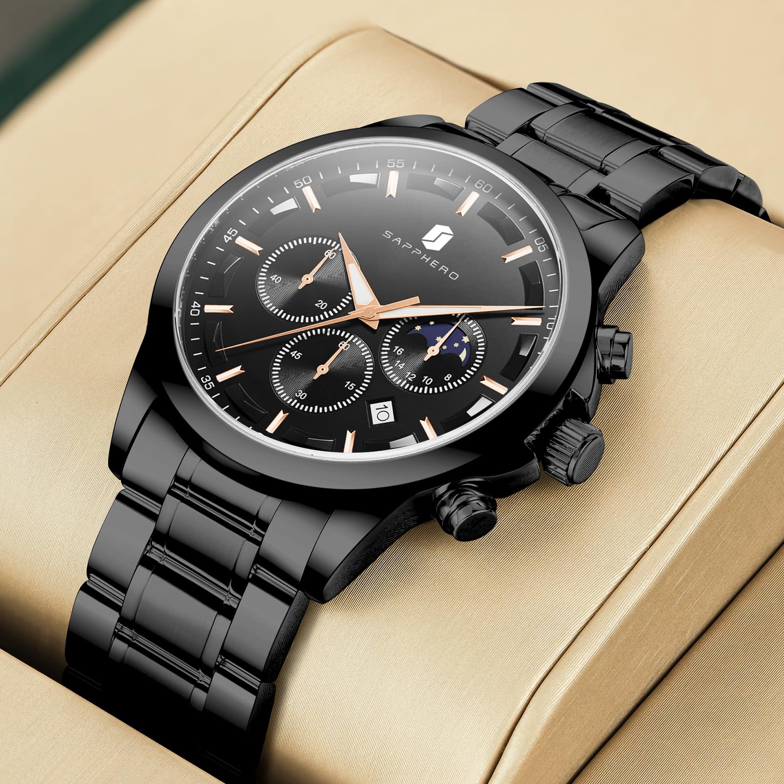 BENYAR BY Herrenuhr Uhren Herren Wasserdicht Herrenuhren Chronograph männer Armbanduhr für Herren Gold/Silber/Blau/Schwarz Eleganz Lederarmband/Edelstahl Quarz Geburtstags/Weihnachts