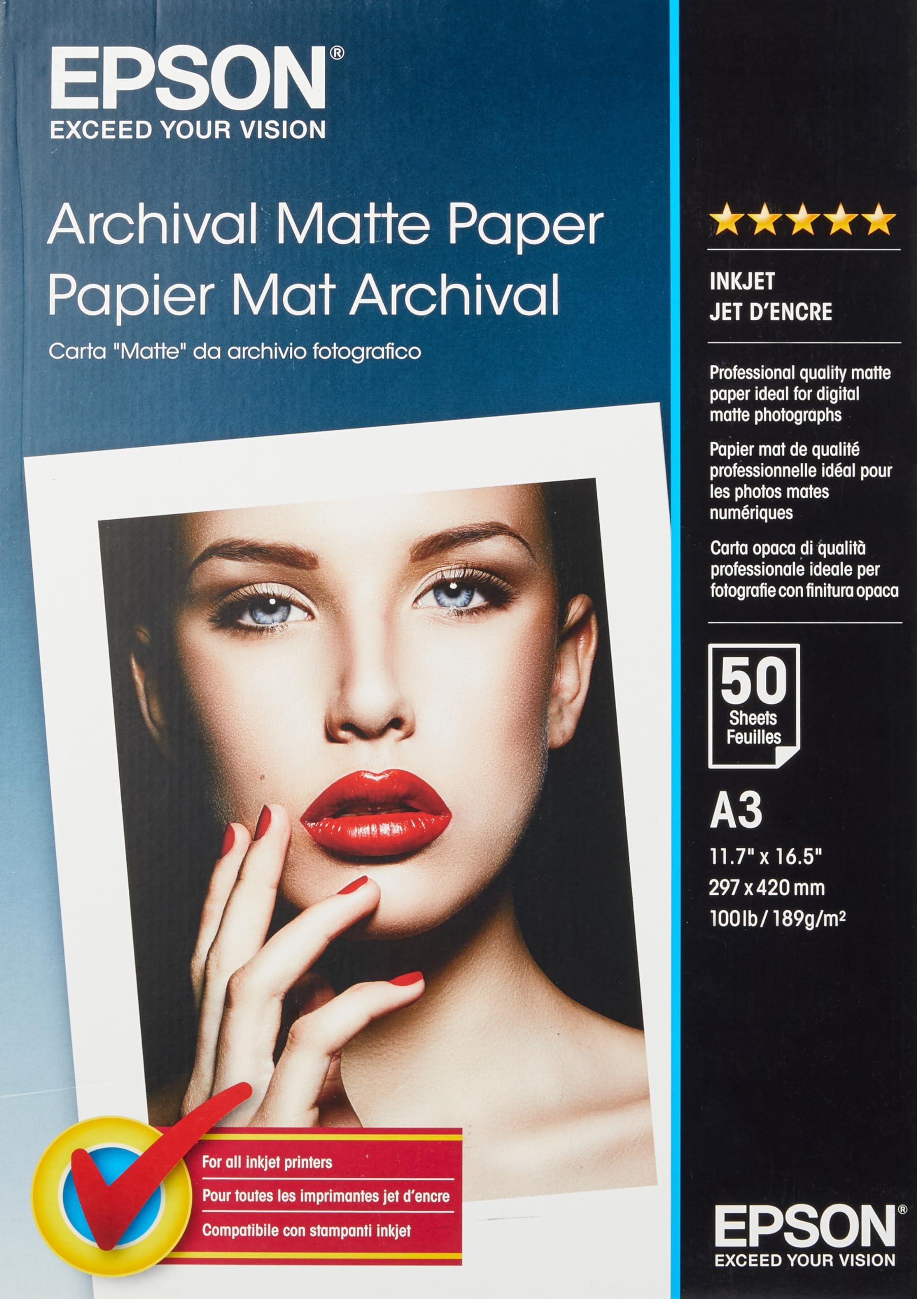 2357148 Archival Matte Paper Matte paper A3 (297 x 420 mm) 189g / m2 50 sheets