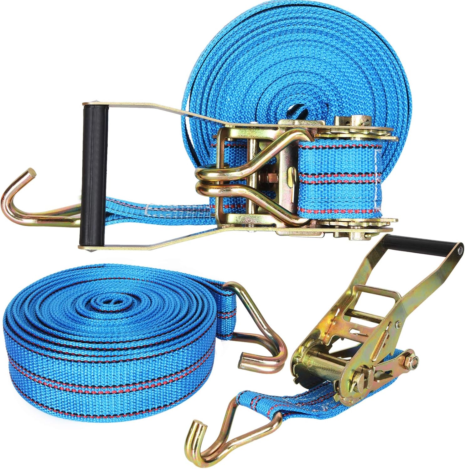 2Pack Heavy Duty Ratchet Straps, 2in 33ft Tie Down Straps