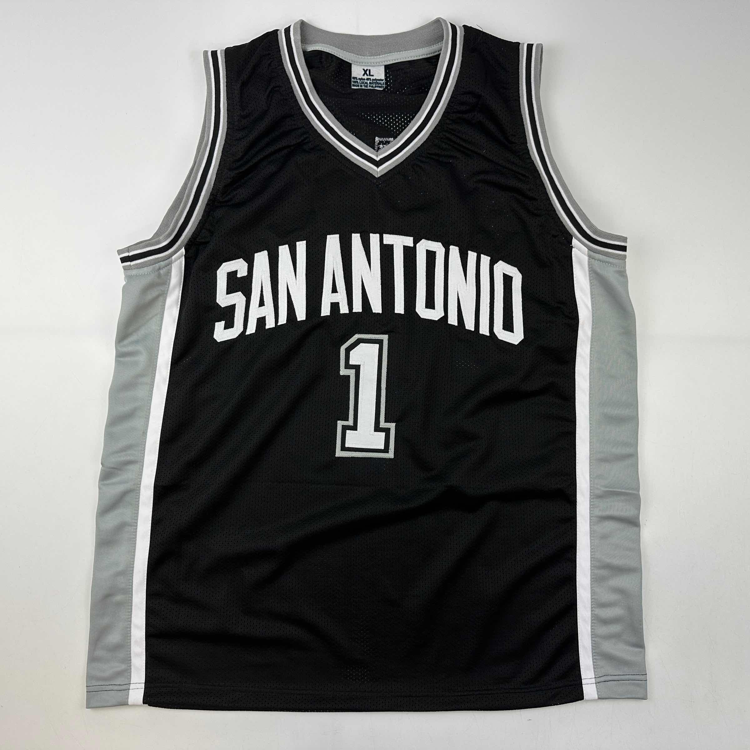 Facsimile Autographed Victor Wembanyama San Antonio Black Reprint