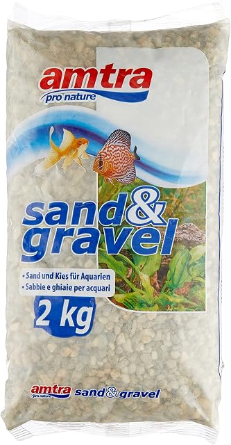Amtra Polychrome - Natural aquarium gravel, decorative soil, sand and white gravel, grains 3-4 mm, 2 KG