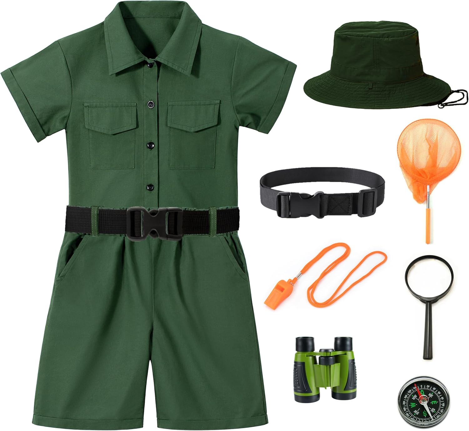 KAIPUTE Kids Explorer Adventurer Costume Boys Girls Safari Camping Trailblazer Jungle Seeker Outdoor Kit 3-13 Years - Image 4