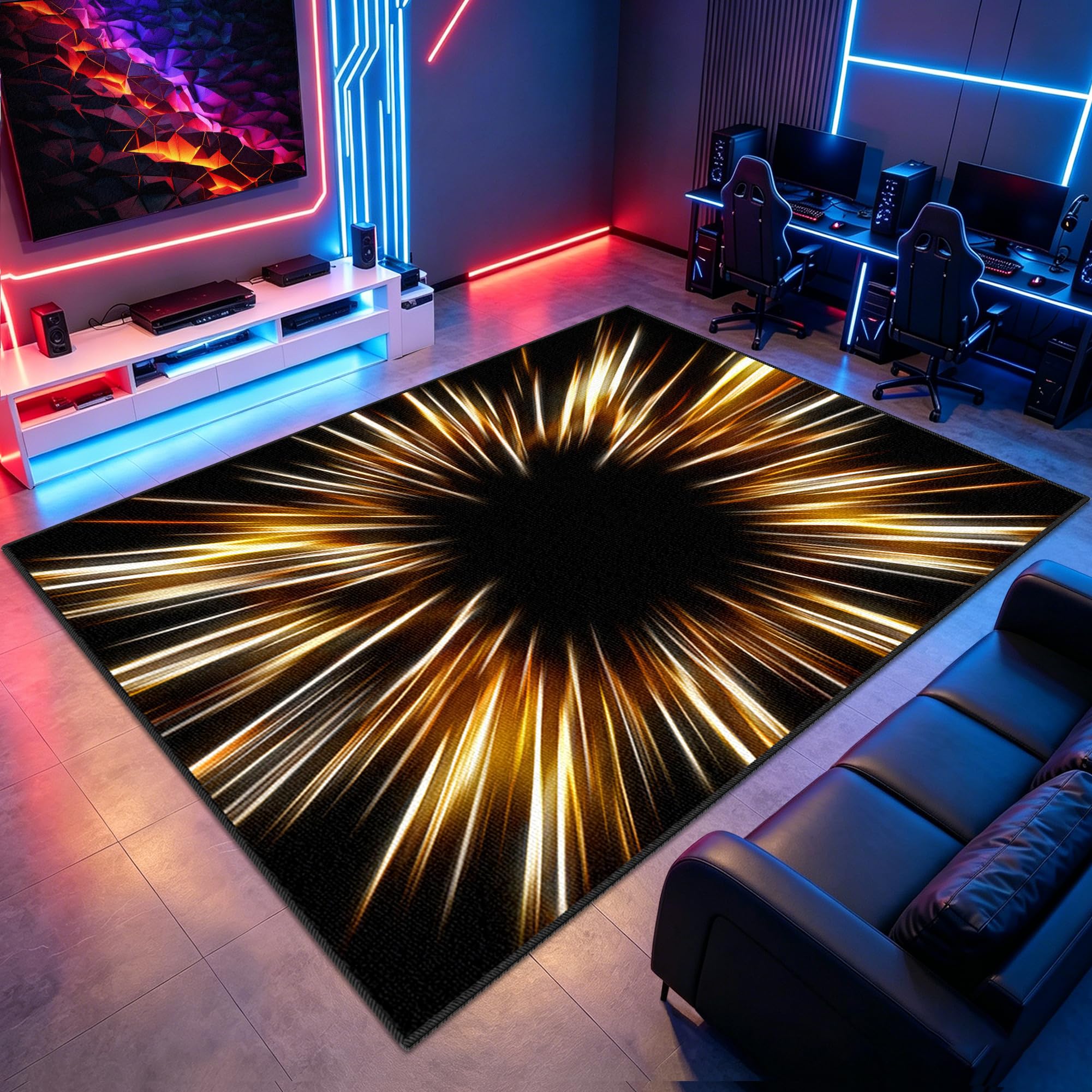 Dywan do sypialni Gaming Mata do gier na krzesło komputerowe 120 x 140 cm Antypoślizgowy dywan krzesło do gier na salę zabaw Dywan do salonu dla graczy Chłopiec