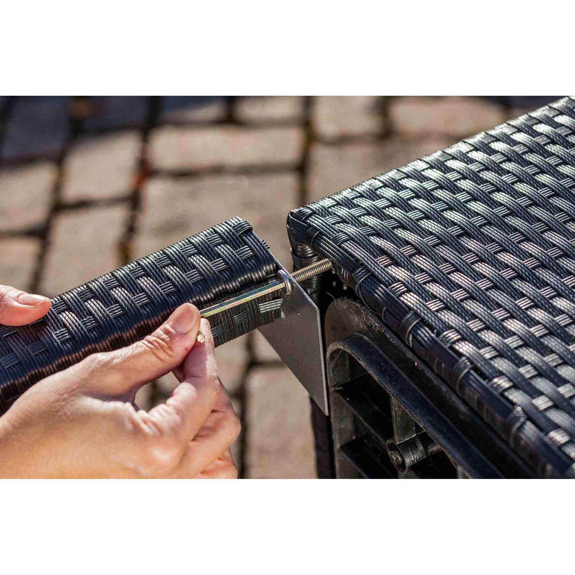 Heissner Rattan Terrassenteich, Schwarz, Einheitsgröße