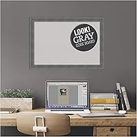 Vista 2 de Amanti Art Tablero de corcho gris para pared (26 x 18) con marco de madera azul rústico Dixie, tablero de corcho mediano para oficina, tablero