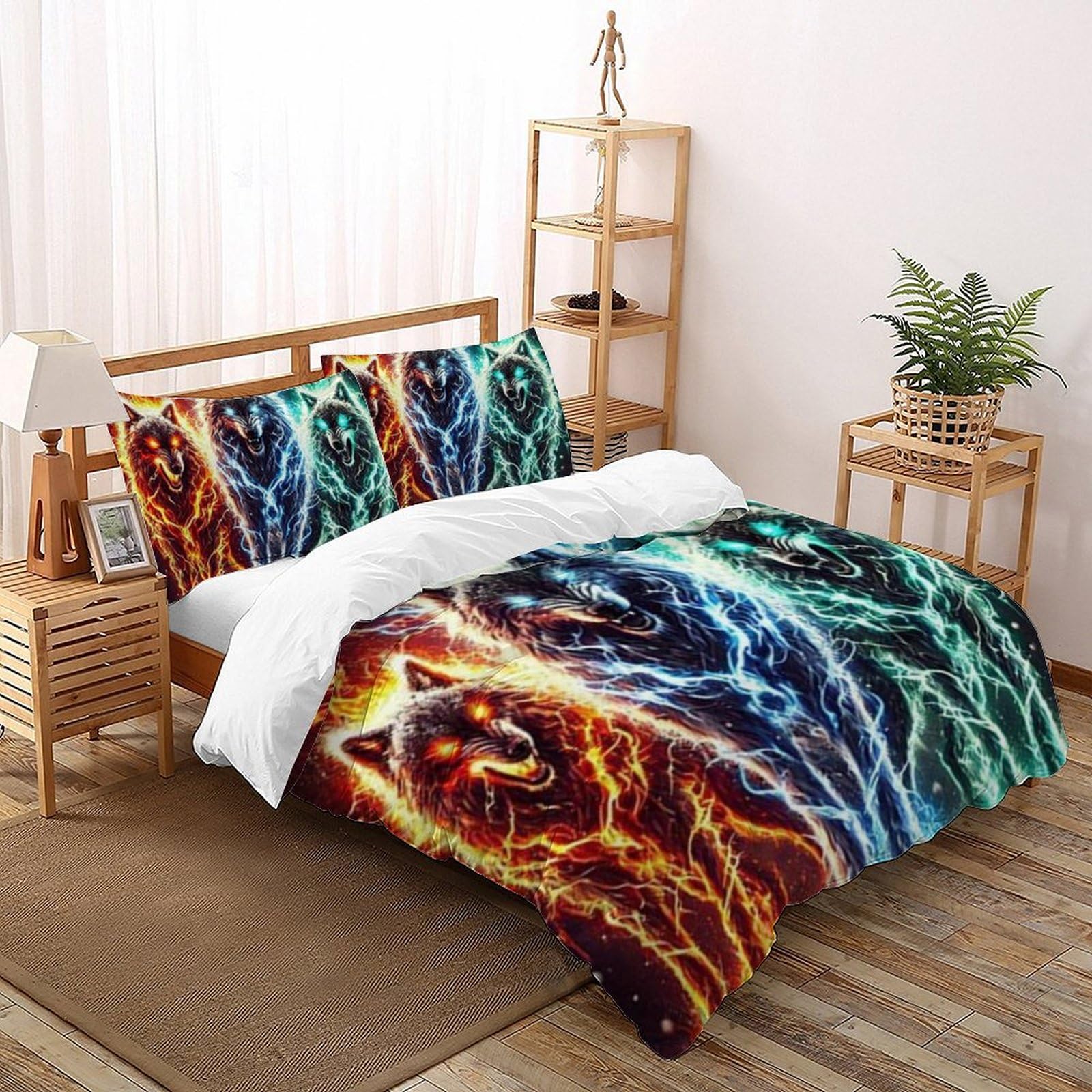 Housse de couette Animaux Land 3D en microfibre respirante 260x220