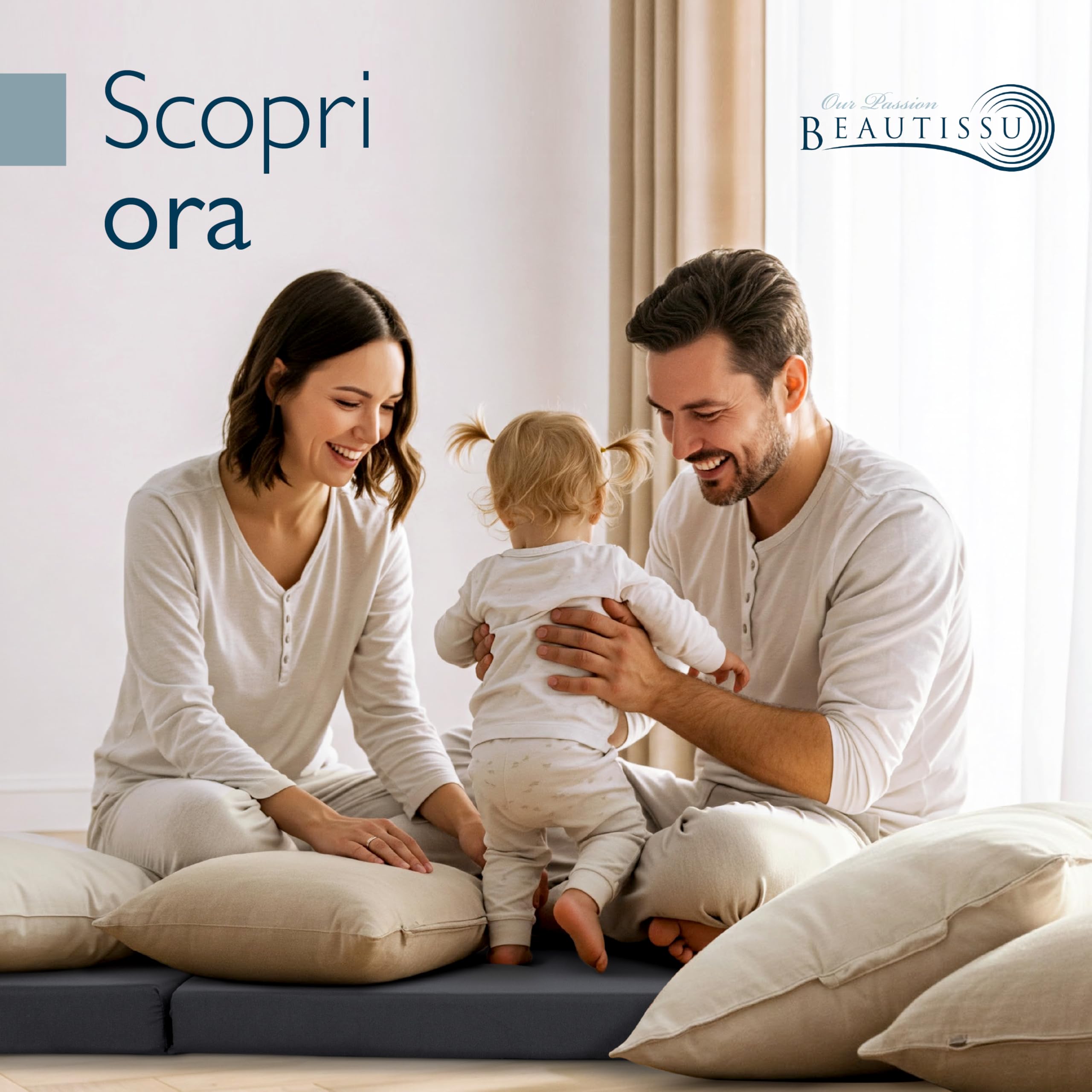 Beautissu Materasso da Campeggio Pieghevole - per Ospiti - Campix 120x195 cm - Soffice Confortevole e Funzionale - Grigio - Materasso Traspirante in Microfibra - Lettino da Viaggio