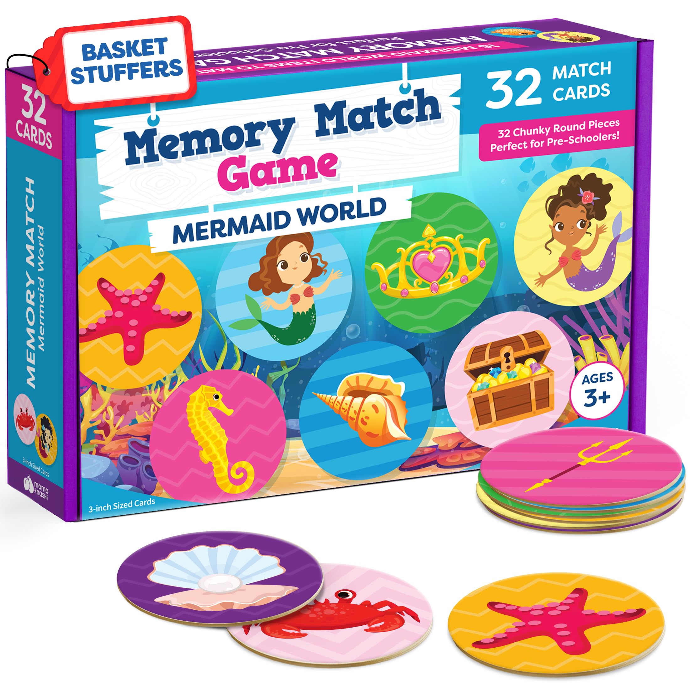 Mermaid Toys for Girls 4-6 Matching Game - Memory Game for Kids - Girls Toys 4-5 - Mermaid Gifts - 4 Year Old Girl Birthday Gifts - Kids Games Preschool Educational Toys - Easter Basket Stuffers