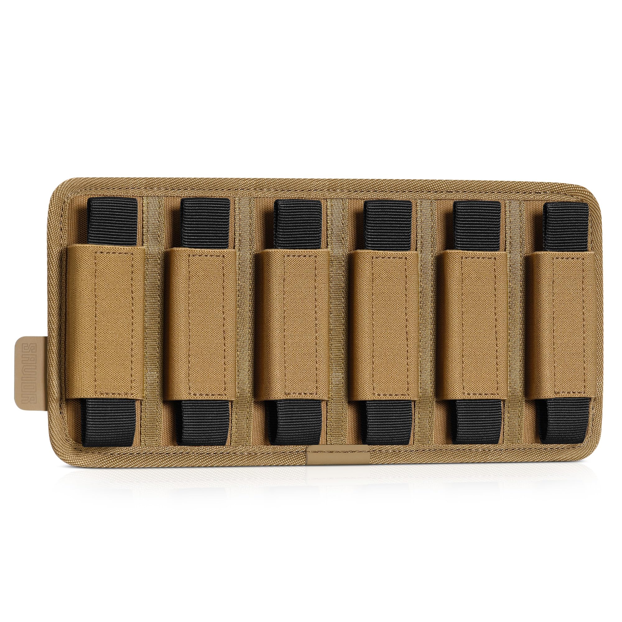 Savior Equipment Tactical Pistol Mag Pouch 9mm .40 45acp Open-Top Single & Double Stack Mag Holder Softshell Mags Storage Universal Magazine Carrier, Elastic Band to Hold Tight, Hook-Backed Panel