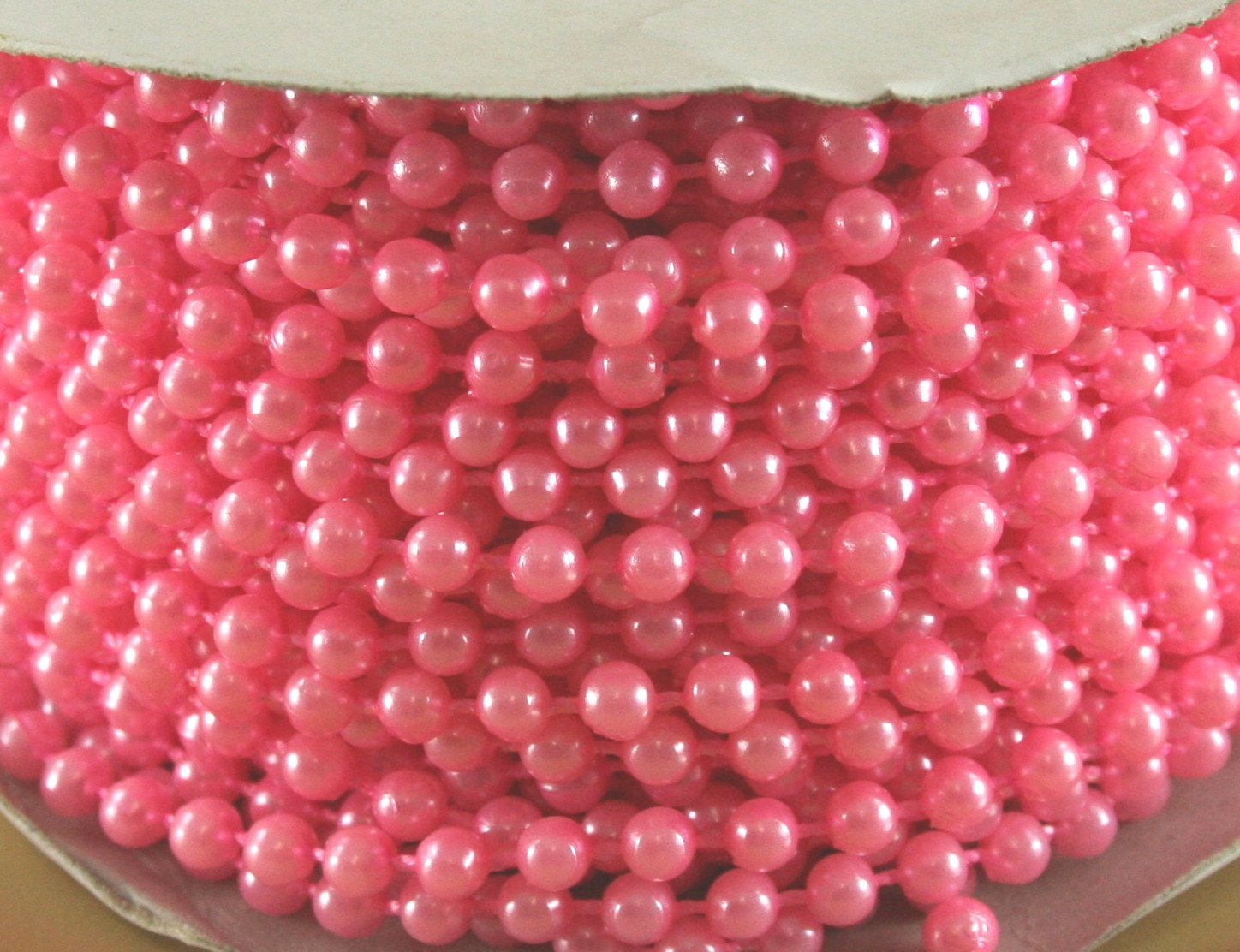 Factory Direct Craft4mm Faux Pearl Plastic Beads on a String Craft Roll Pink