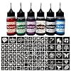 Temporary Tattoo Kit,6 Bottles Temporary Tattoo Ink 0.5oz with 125Pcs Tattoo Stencils,DIY Fake Tattoo for Women Men Kids Body Art Painting PATY13