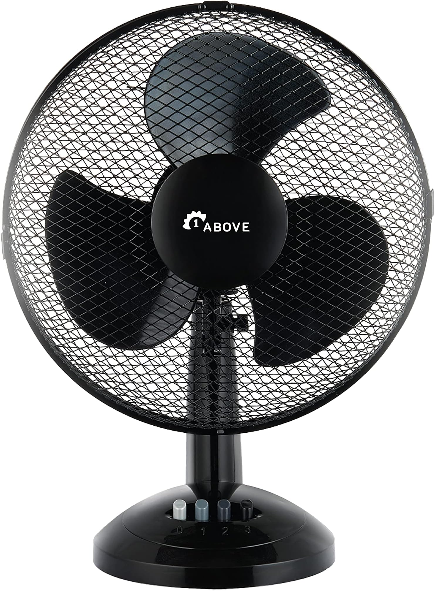 1ABOVE 12inch Table Fan Desk Fan with 3 Speed Oscillating Stand Fan Low Noise Strong Resistant Base Desktop/Bedside Fan, Ideal for Home and Office, (BLACK)