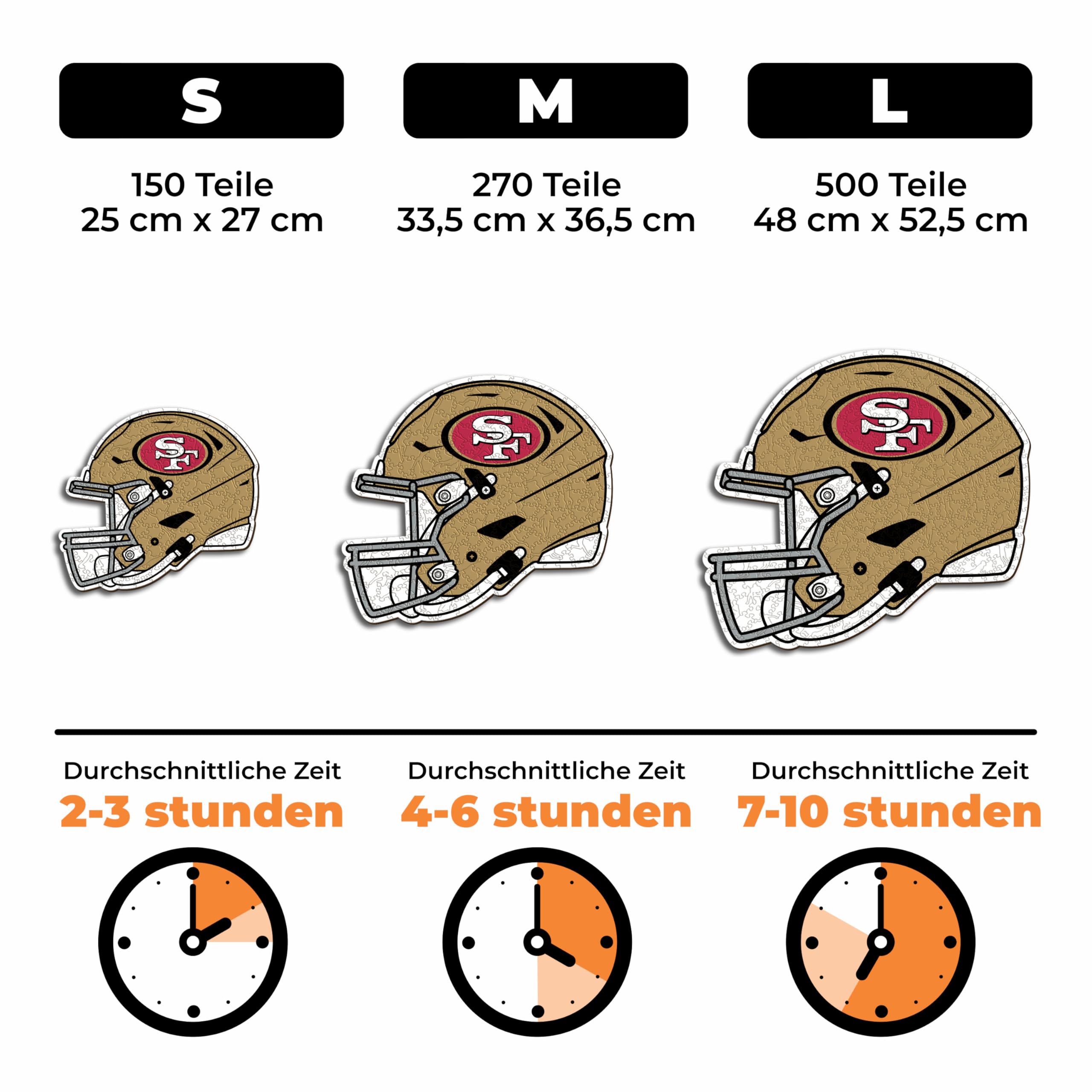 Iconic Puzzles – Helm San Francisco 49ers, offiziell Lizenziertes NFL-Holzpuzzle, 100% nachhaltig, Geschenk für Erwachsene und Kinder, Größe L, 500 Teile