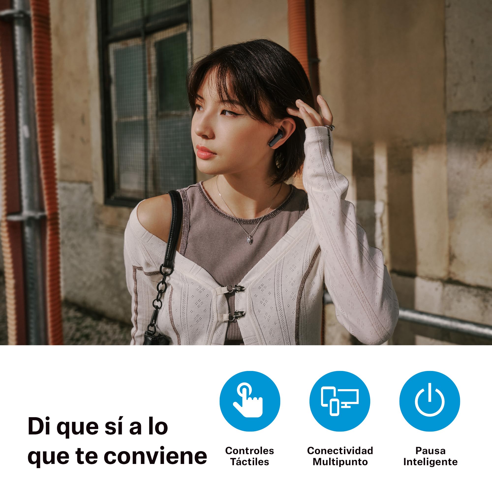 Sennheiser ACCENTUM Open Wireless - Auriculares con diseño Abierto, Sonido dinámico y Bluetooth 5.3, Resistencia a Salpicaduras IPX4, 28 Horas de autonomía y Estuche de Carga USB-C - Negro