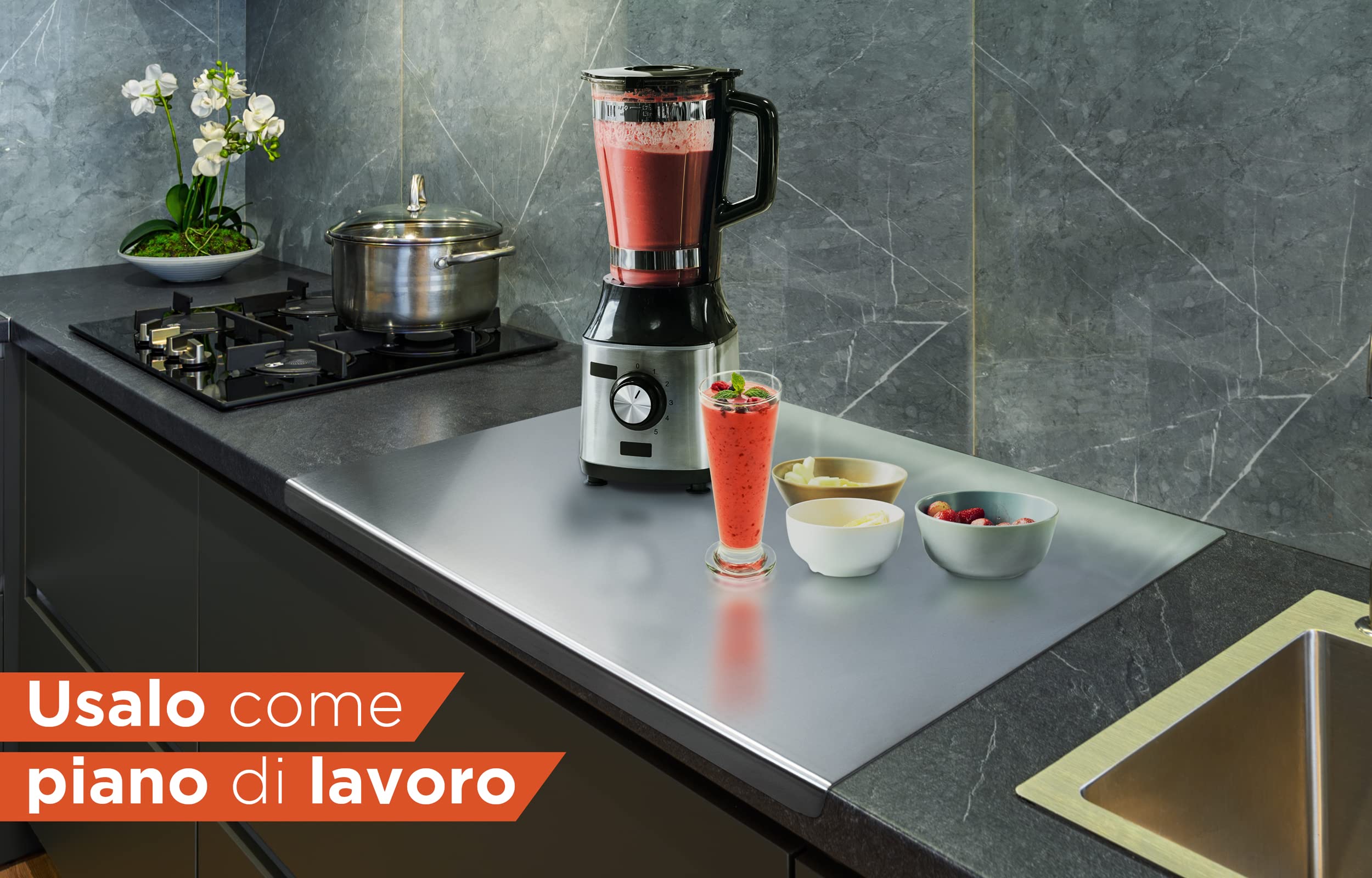 INOXLM Spianatoia in Acciaio Inox 40x50 Piega 2 cm