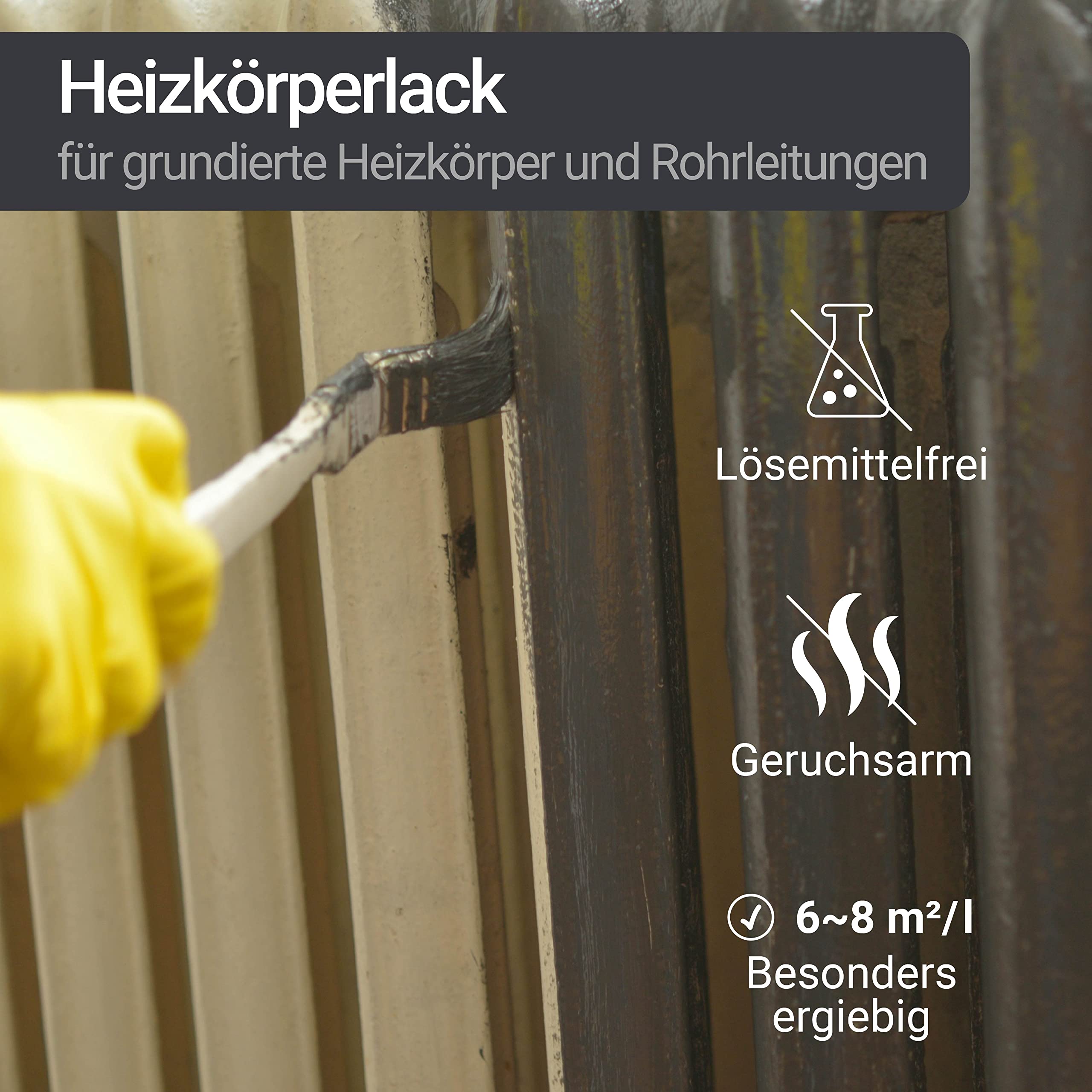 Heizkörperlack Heizungsfarbe W903 Licht-GRAU ähnl. RAL 7035-10 Liter