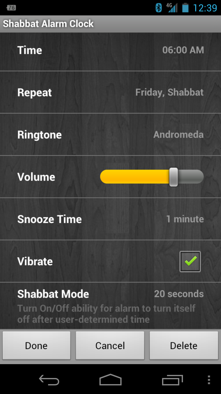 Shabbat Alarm Clock App on Amazon Appstore