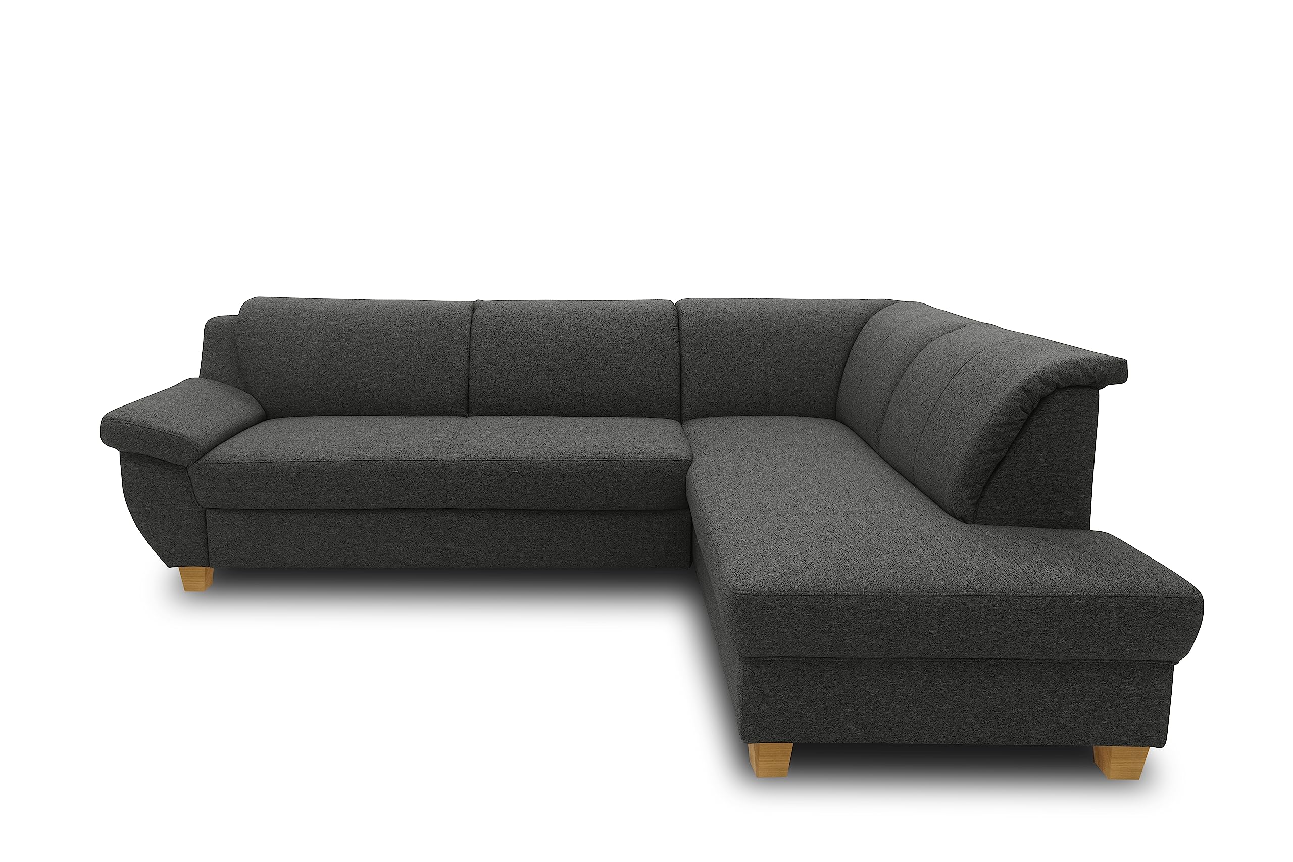 DOMO. collection Ecksofa Panama, gepolsterte Armlehnen, anthrazit