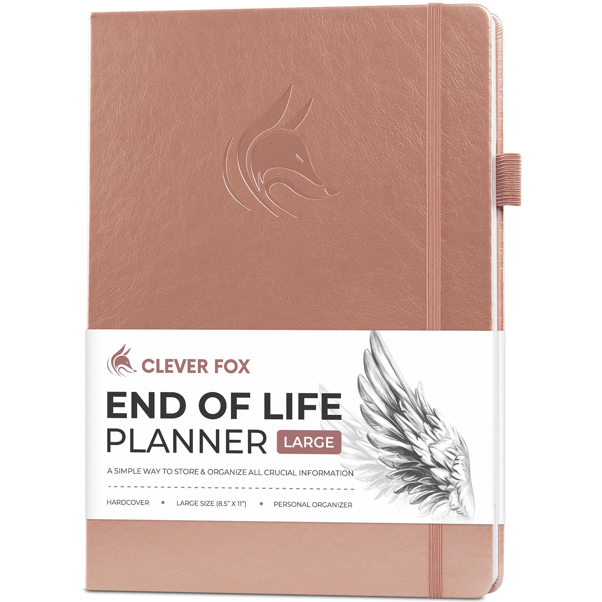 Clever Fox End of Life Planner – Final Arrangements Organizer for Beneficiary, Will Preparation, Last Wishes & Funeral Planning, A4 (Rose Gold)