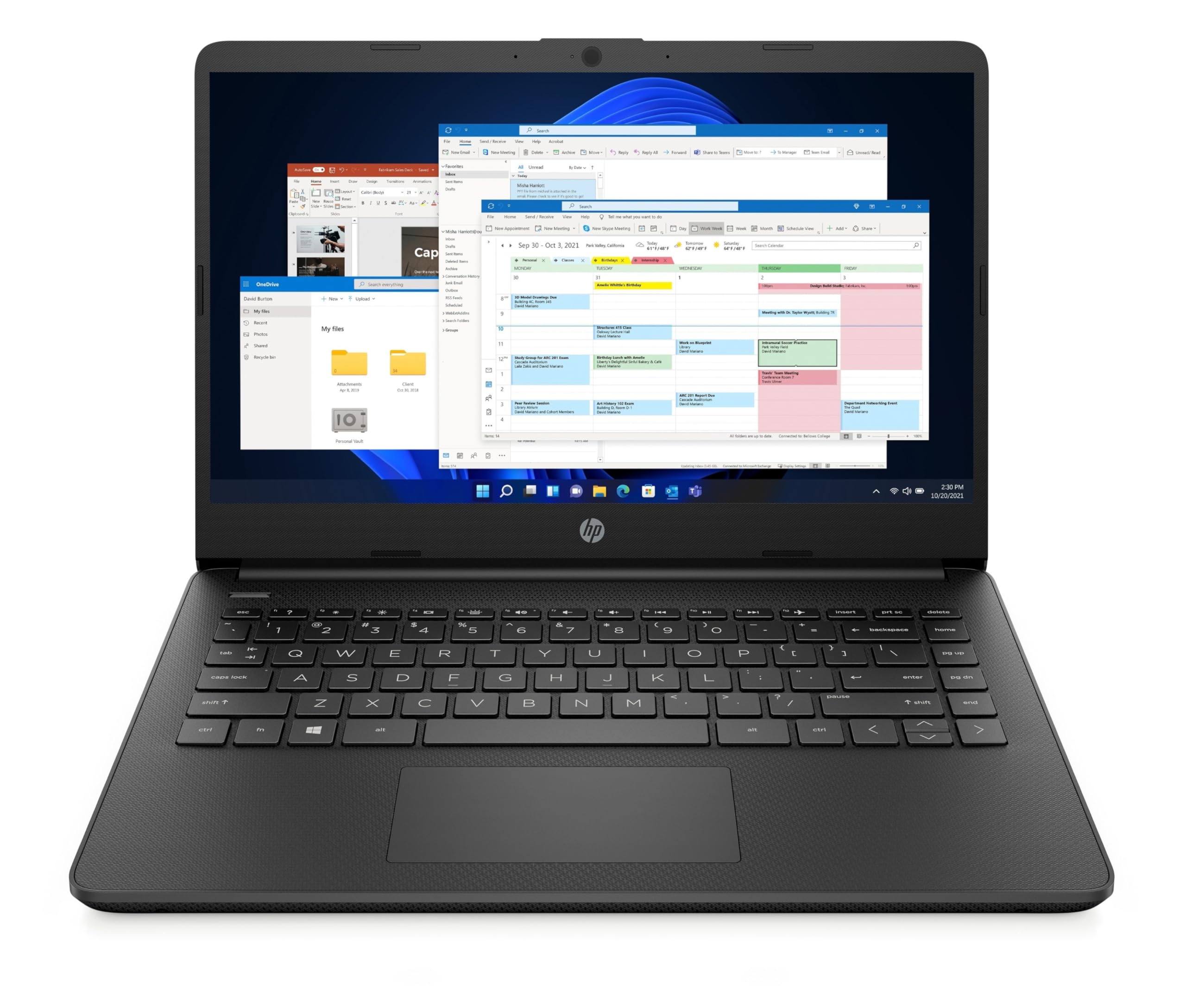 HP Stream 14" Laptop | Intel N4120 Processor | 4 GB RAM | 64 GB eMMC | Intel UHD Graphics | HD Display | Dual Speakers | Microsoft 365 Personal 12 month included | Win 11 | Jet Black | 14s-dq0000sa — view 9