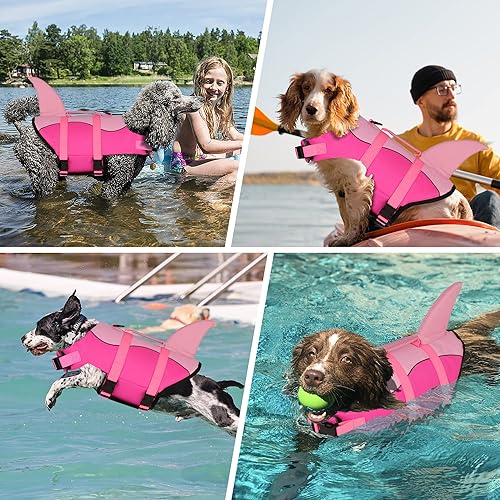 Miniatura 5 de Dogcheer Chaleco salvavidas para perro, sirena, chaleco salvavidas reflectante PFD para mascotas, chaleco de natación ajustable para cachorros,