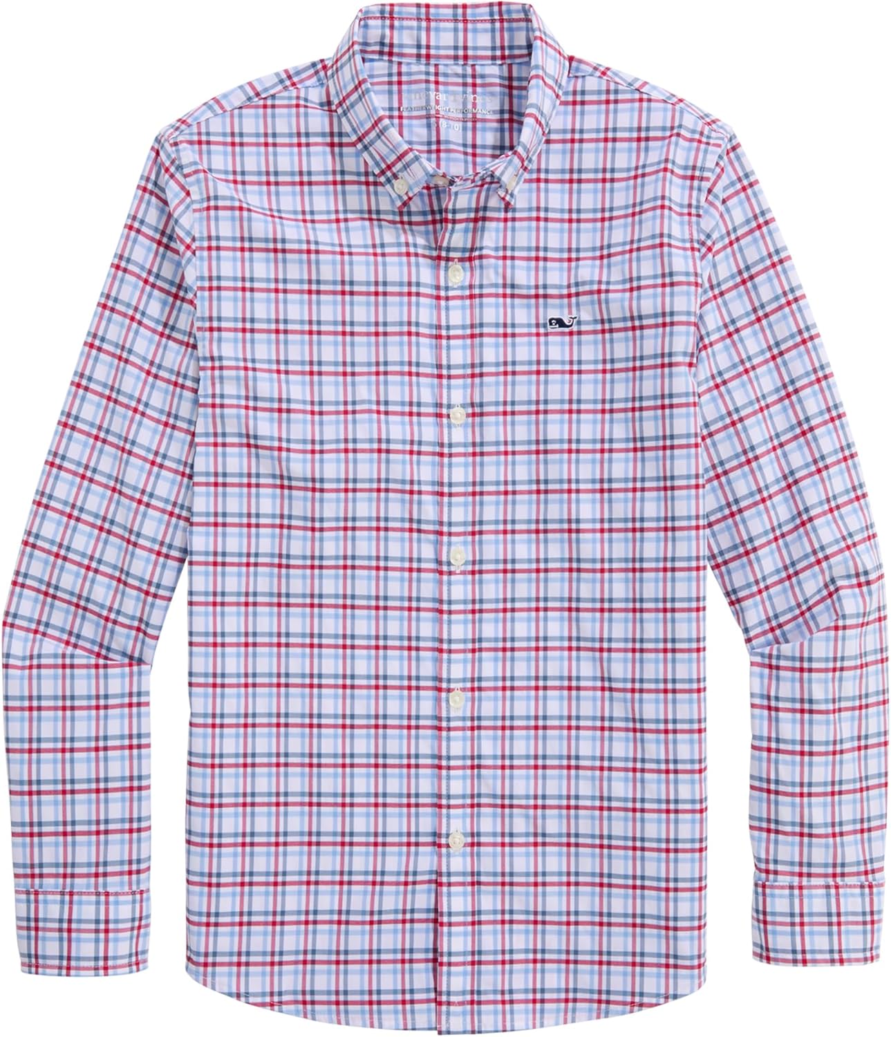Vineyard Vines Boys Boys Callwood Plaid Featherweight Performance Shirt