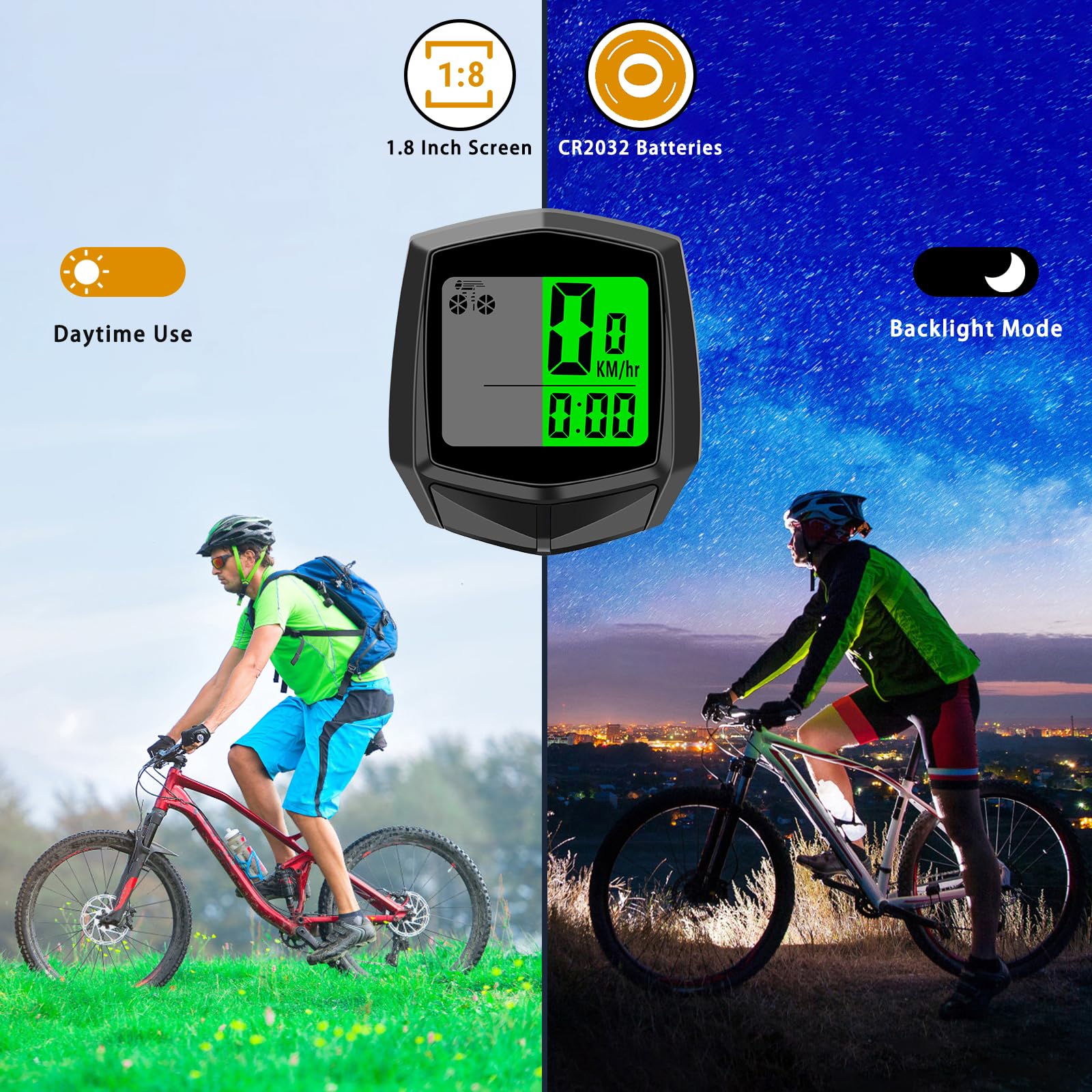 Contachilometri Bici con Filo 16 Funzioni Impermeabile