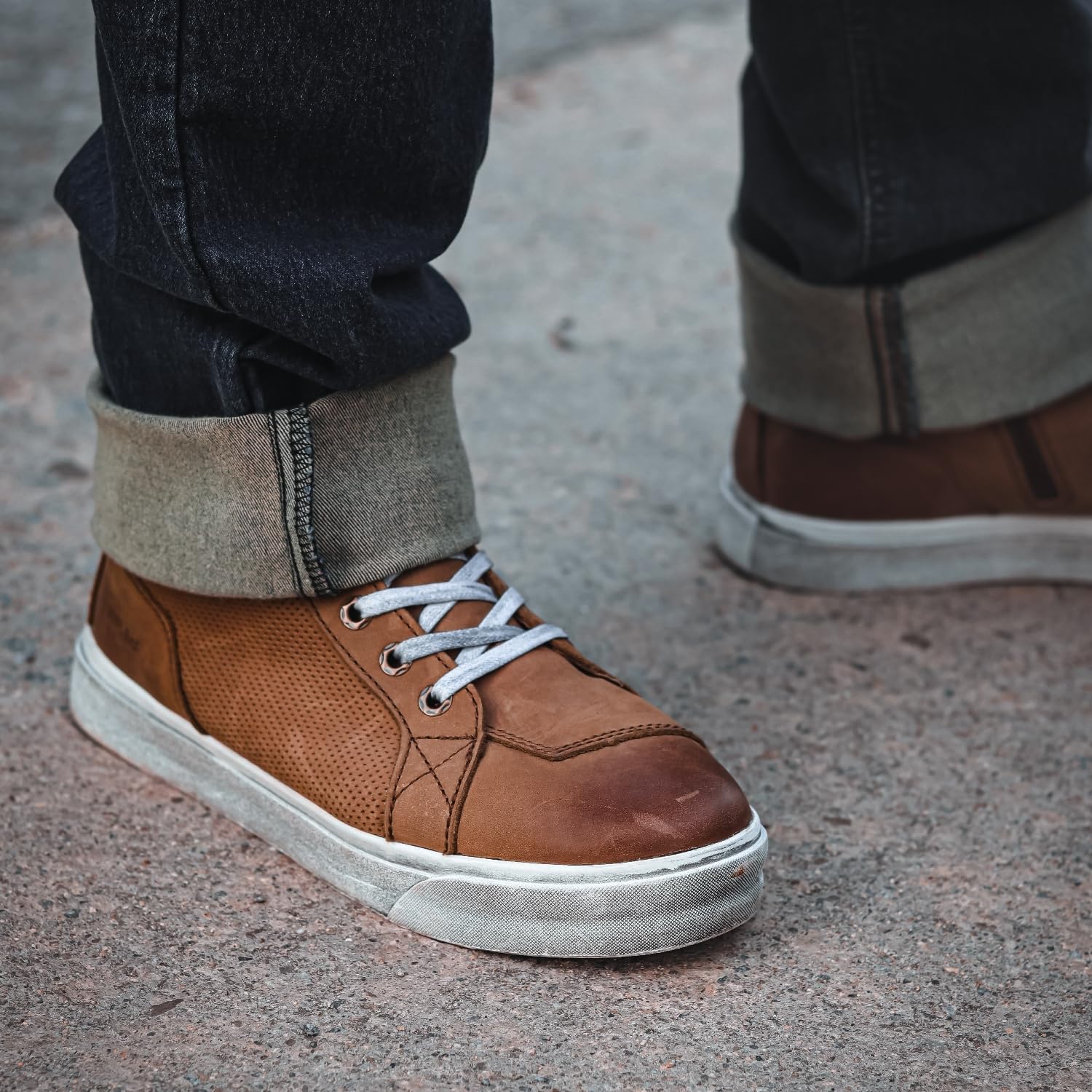 BORLENI Leather Motorcycle Breathable Riding Shoes - Casual Outdoor Street Motorcycle Boots for Men — view 9