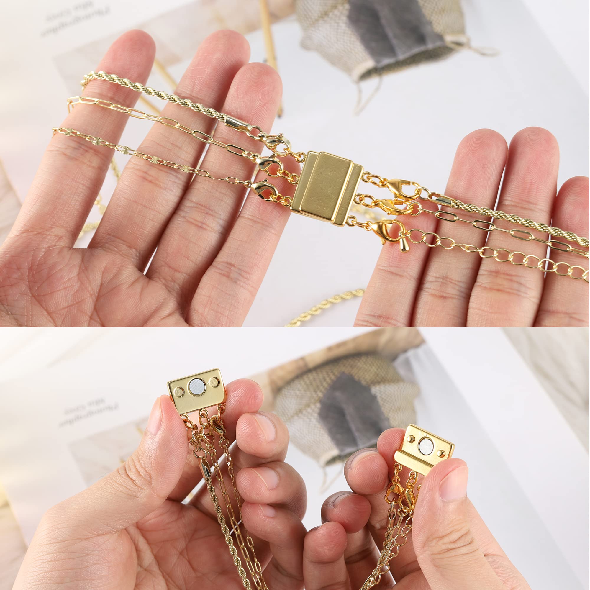 Chapado Oro Collar Pulsera 4 Cierres Magnéticos Redondos Para Joyería - 16 Mm, Chapados En Oro, Muy Fuertes THEBEADSELECTION Imán Fuerte