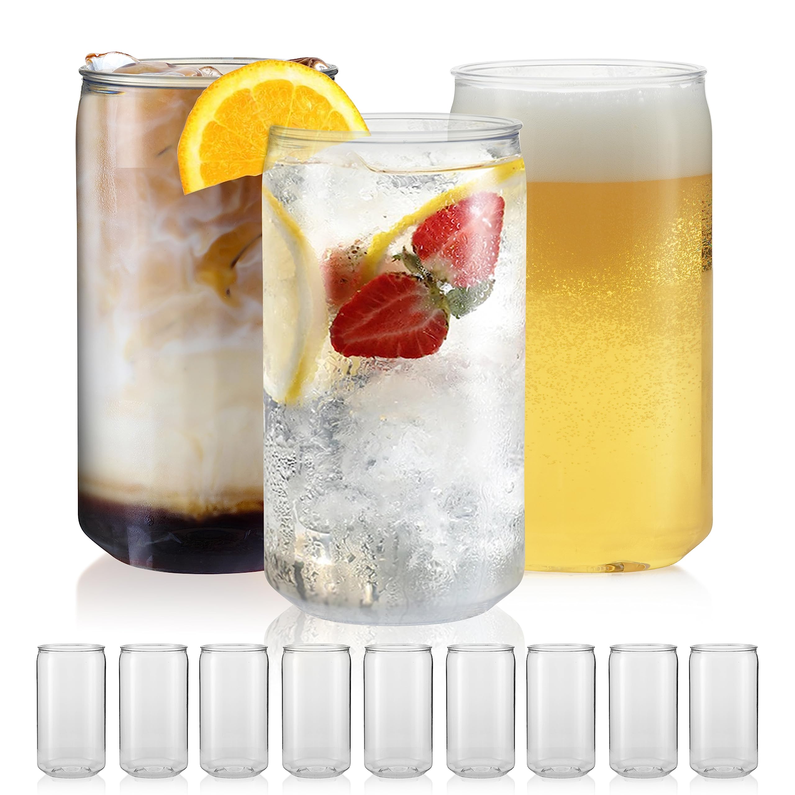 Sili Wraps Cool Can 100% Tritan Cup | 16oz Plastic Can Shape Cup | Can Shaped Shatterproof Cup | Set of 12 (12 Pack)