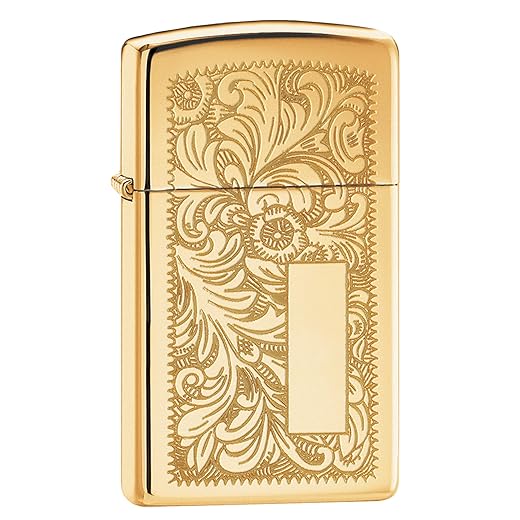 Zippo Venetian Slim High Polish Brass Pocket Lighter