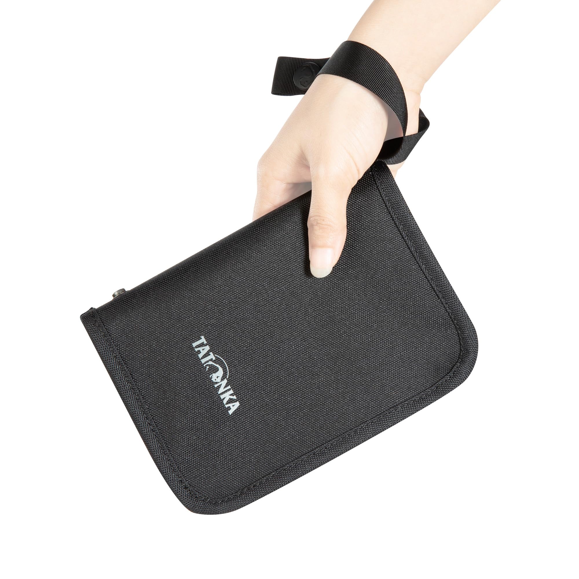Tatonka Travel Zip M RFID Block - Reisebörse/Reisepasshülle RFID-Blocker - Certyfikat TÜV - Bietet Platz für Reisepass, Kreditkarten und Reisedokumente, Czarny, 17 x 12 x 3 cm, Portfel z blokadą RFID