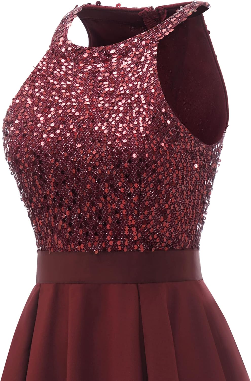 Dressystar Women's Sequin Halter Cocktail Prom Dresses Hi-Lo Sparkly Glitter Homecoming Bridesmaid Wedding Guest Dress - Image 9